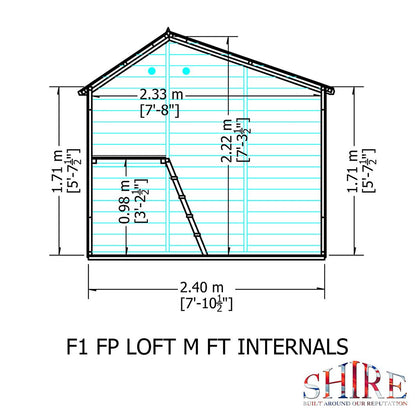 Shire Loft 8x6ft Kids Playhouse - JJ Building Materials