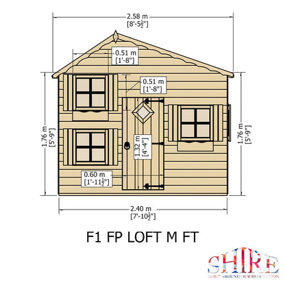 Shire Loft 8x6ft Kids Playhouse - JJ Building Materials