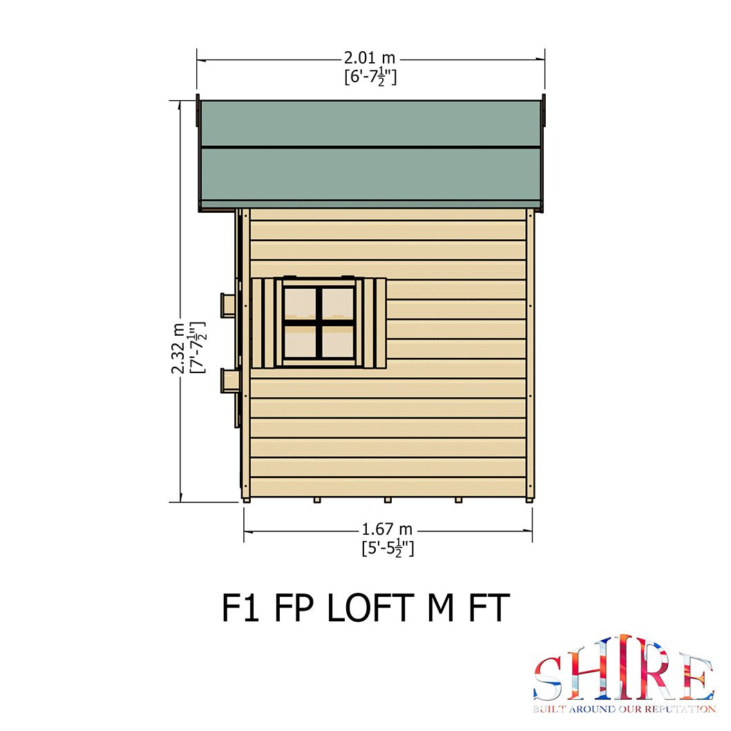 Shire Loft 8x6ft Kids Playhouse - JJ Building Materials
