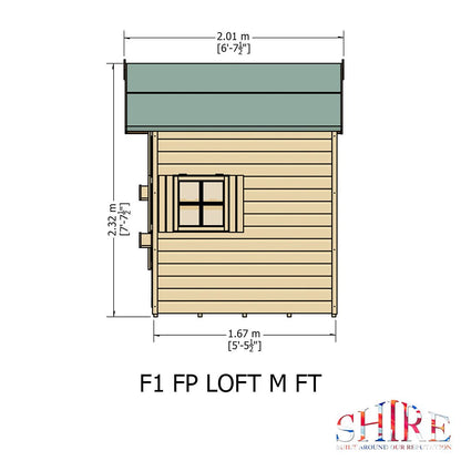 Shire Loft 8x6ft Kids Playhouse - JJ Building Materials