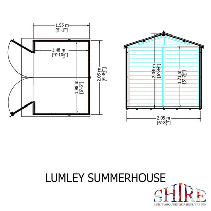 Shire Lumley 7x7ft Double Door Wooden Summerhouse - JJ Building Materials
