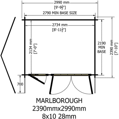 Shire Marlborough Log Cabin With 28mm Log Thickness - JJ Building Materials