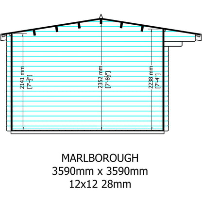 Shire Marlborough Log Cabin With 28mm Log Thickness - JJ Building Materials