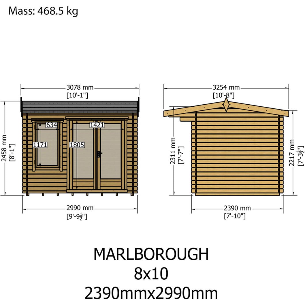 Shire Marlborough Log Cabin With 28mm Log Thickness - JJ Building Materials