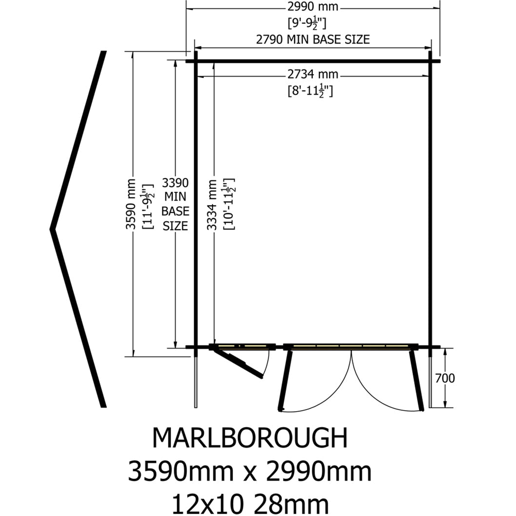 Shire Marlborough Log Cabin With 28mm Log Thickness - JJ Building Materials