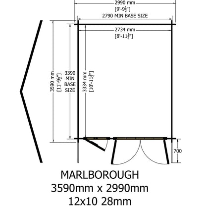 Shire Marlborough Log Cabin With 28mm Log Thickness - JJ Building Materials