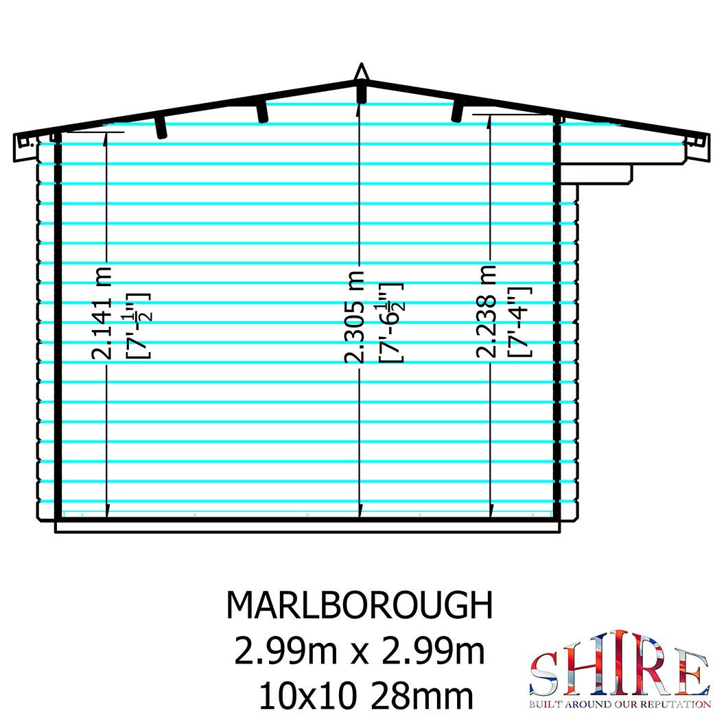Shire Marlborough Log Cabin With 28mm Log Thickness - JJ Building Materials