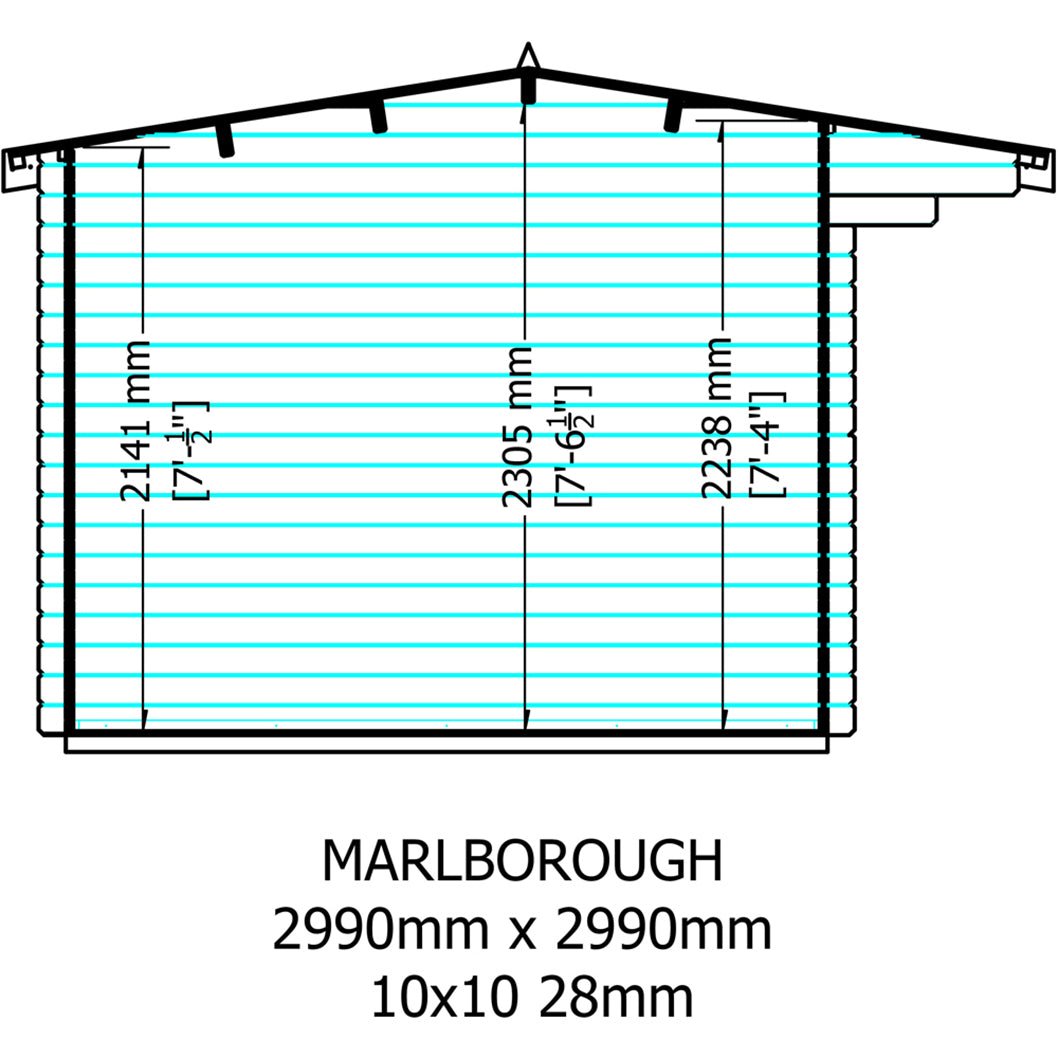 Shire Marlborough Log Cabin With 28mm Log Thickness - JJ Building Materials