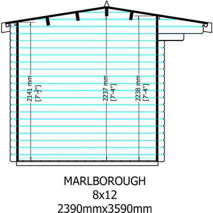 Shire Marlborough Log Cabin With 28mm Log Thickness - JJ Building Materials
