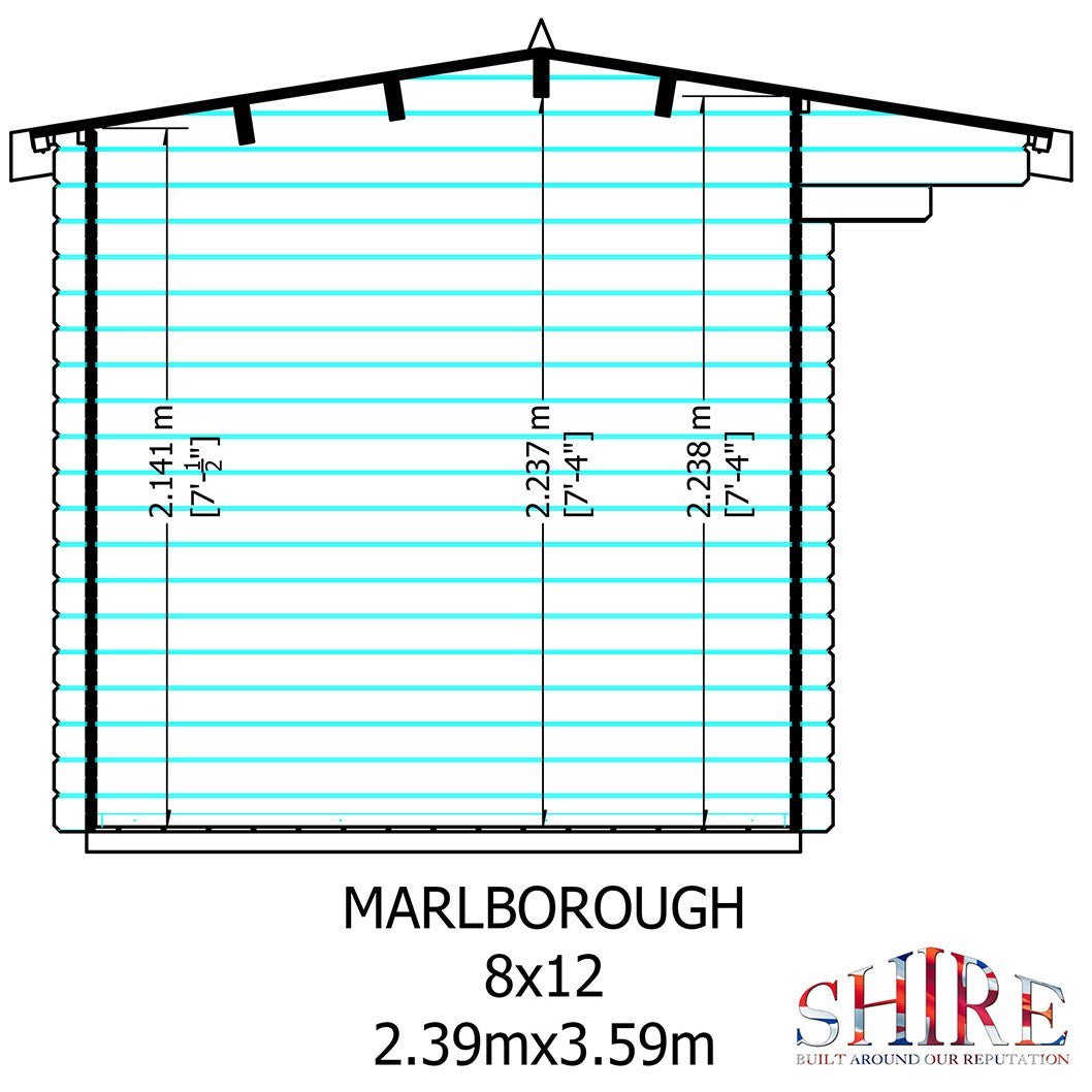 Shire Marlborough Log Cabin With 28mm Log Thickness - JJ Building Materials