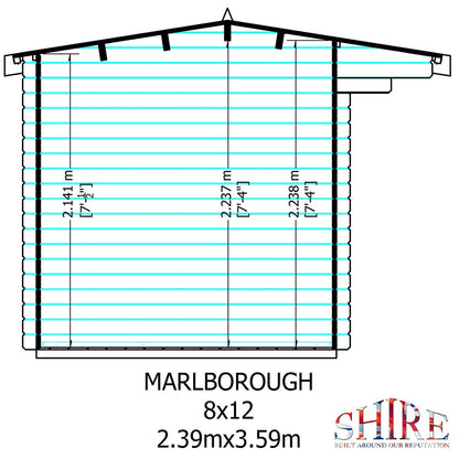 Shire Marlborough Log Cabin With 28mm Log Thickness - JJ Building Materials
