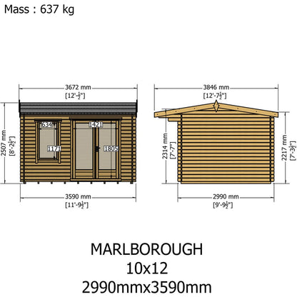 Shire Marlborough Log Cabin With 28mm Log Thickness - JJ Building Materials
