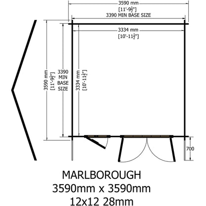 Shire Marlborough Log Cabin With 28mm Log Thickness - JJ Building Materials
