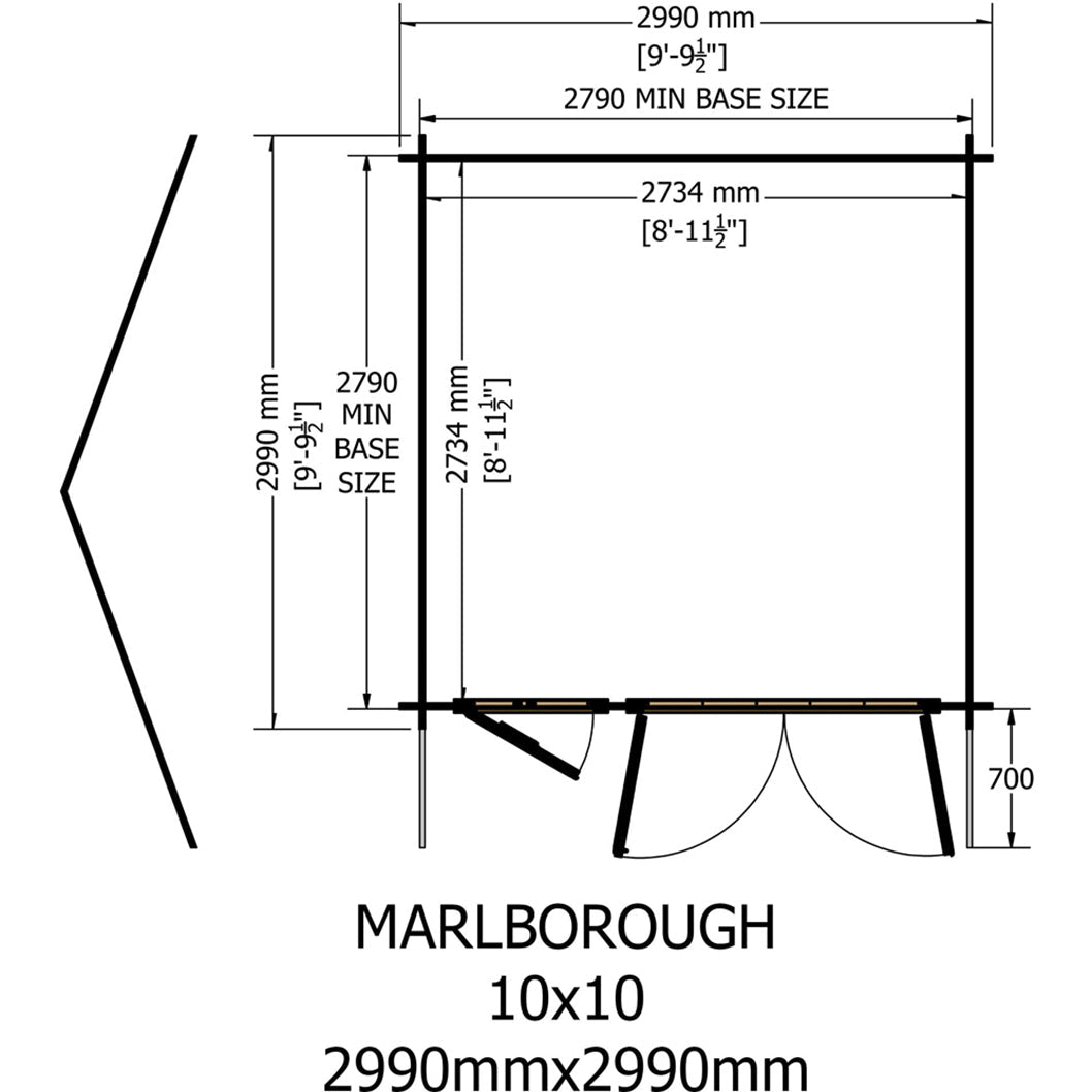 Shire Marlborough Log Cabin With 28mm Log Thickness - JJ Building Materials