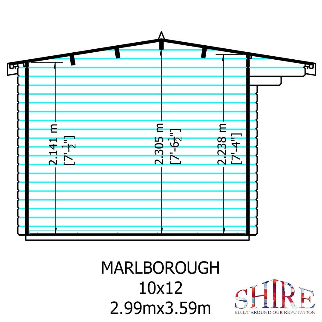 Shire Marlborough Log Cabin With 28mm Log Thickness - JJ Building Materials
