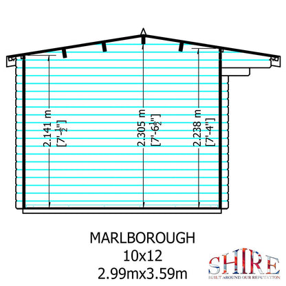 Shire Marlborough Log Cabin With 28mm Log Thickness - JJ Building Materials