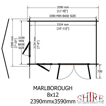 Shire Marlborough Log Cabin With 28mm Log Thickness - JJ Building Materials