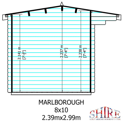 Shire Marlborough Log Cabin With 28mm Log Thickness - JJ Building Materials