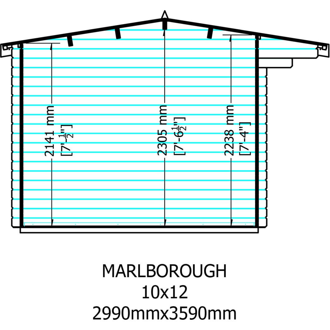Shire Marlborough Log Cabin With 28mm Log Thickness - JJ Building Materials