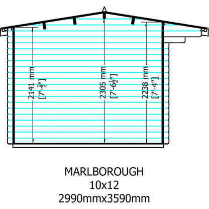Shire Marlborough Log Cabin With 28mm Log Thickness - JJ Building Materials
