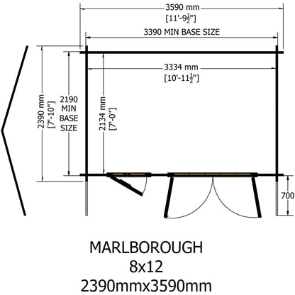 Shire Marlborough Log Cabin With 28mm Log Thickness - JJ Building Materials