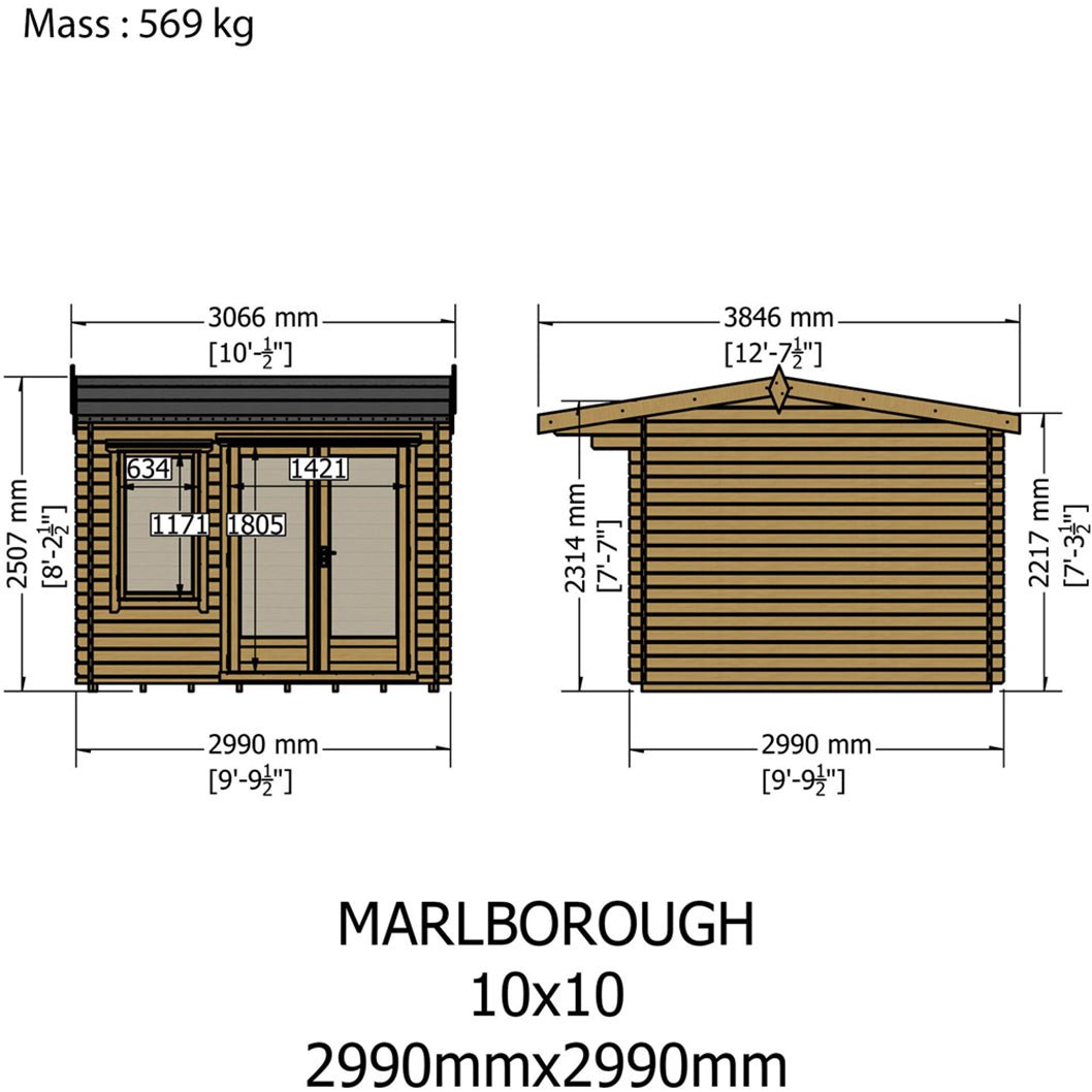 Shire Marlborough Log Cabin With 28mm Log Thickness - JJ Building Materials