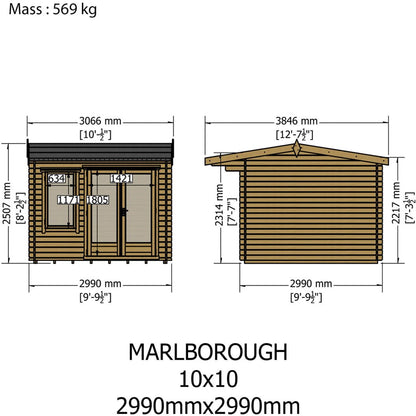 Shire Marlborough Log Cabin With 28mm Log Thickness - JJ Building Materials
