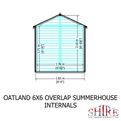 Shire Oatland 6x6ft Overlap Double Door Wooden Summerhouse - JJ Building Materials