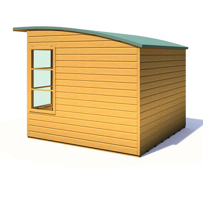 Shire Orchid Double Door Contemporary T&G Curved Roof Wooden Summerhouse - JJ Building Materials