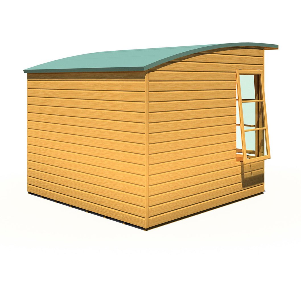 Shire Orchid Double Door Contemporary T&G Curved Roof Wooden Summerhouse - JJ Building Materials
