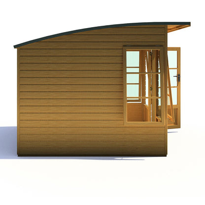 Shire Orchid Double Door Contemporary T&G Curved Roof Wooden Summerhouse - JJ Building Materials