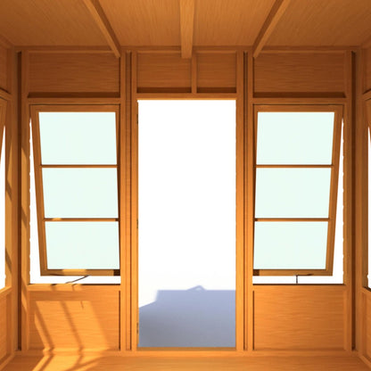 Shire Orchid Double Door Contemporary T&G Curved Roof Wooden Summerhouse - JJ Building Materials