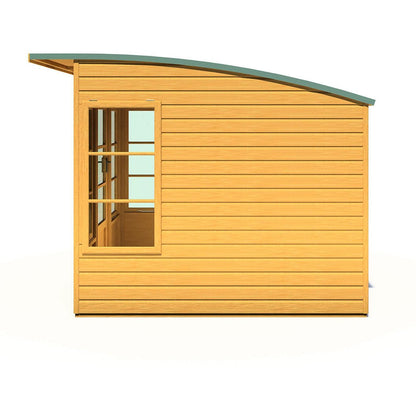 Shire Orchid Double Door Contemporary T&G Curved Roof Wooden Summerhouse - JJ Building Materials