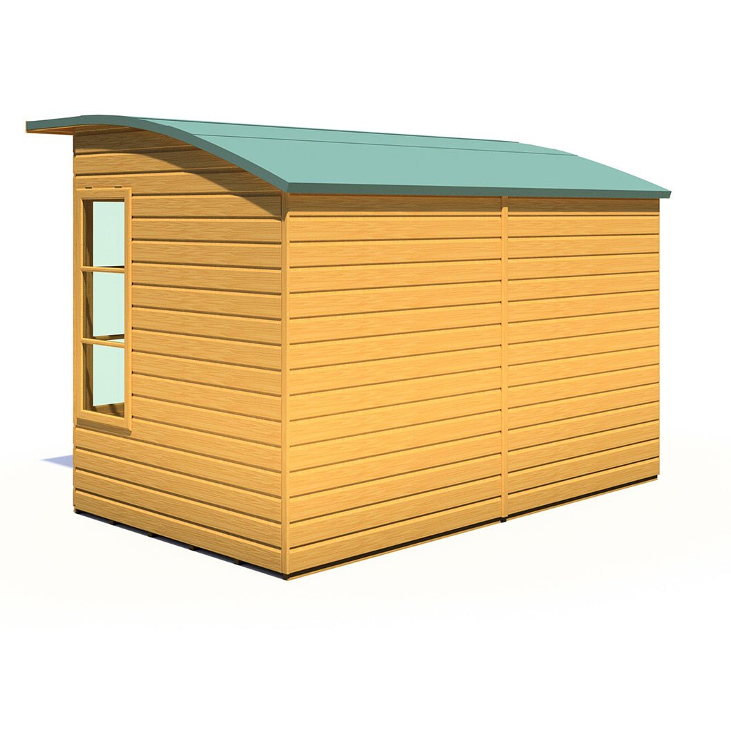 Shire Orchid Double Door Contemporary T&G Curved Roof Wooden Summerhouse - JJ Building Materials