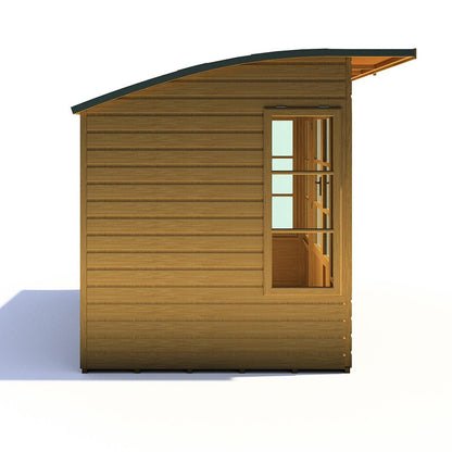 Shire Orchid Double Door Contemporary T&G Curved Roof Wooden Summerhouse - JJ Building Materials