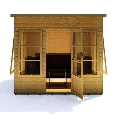 Shire Orchid Double Door Contemporary T&G Curved Roof Wooden Summerhouse - JJ Building Materials