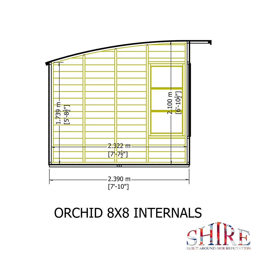 Shire Orchid Double Door Contemporary T&G Curved Roof Wooden Summerhouse - JJ Building Materials