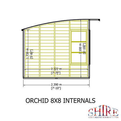 Shire Orchid Double Door Contemporary T&G Curved Roof Wooden Summerhouse - JJ Building Materials