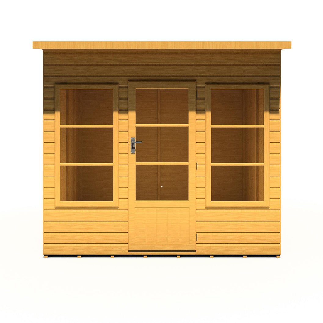Shire Orchid Double Door Contemporary T&G Curved Roof Wooden Summerhouse - JJ Building Materials
