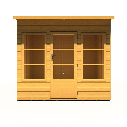 Shire Orchid Double Door Contemporary T&G Curved Roof Wooden Summerhouse - JJ Building Materials