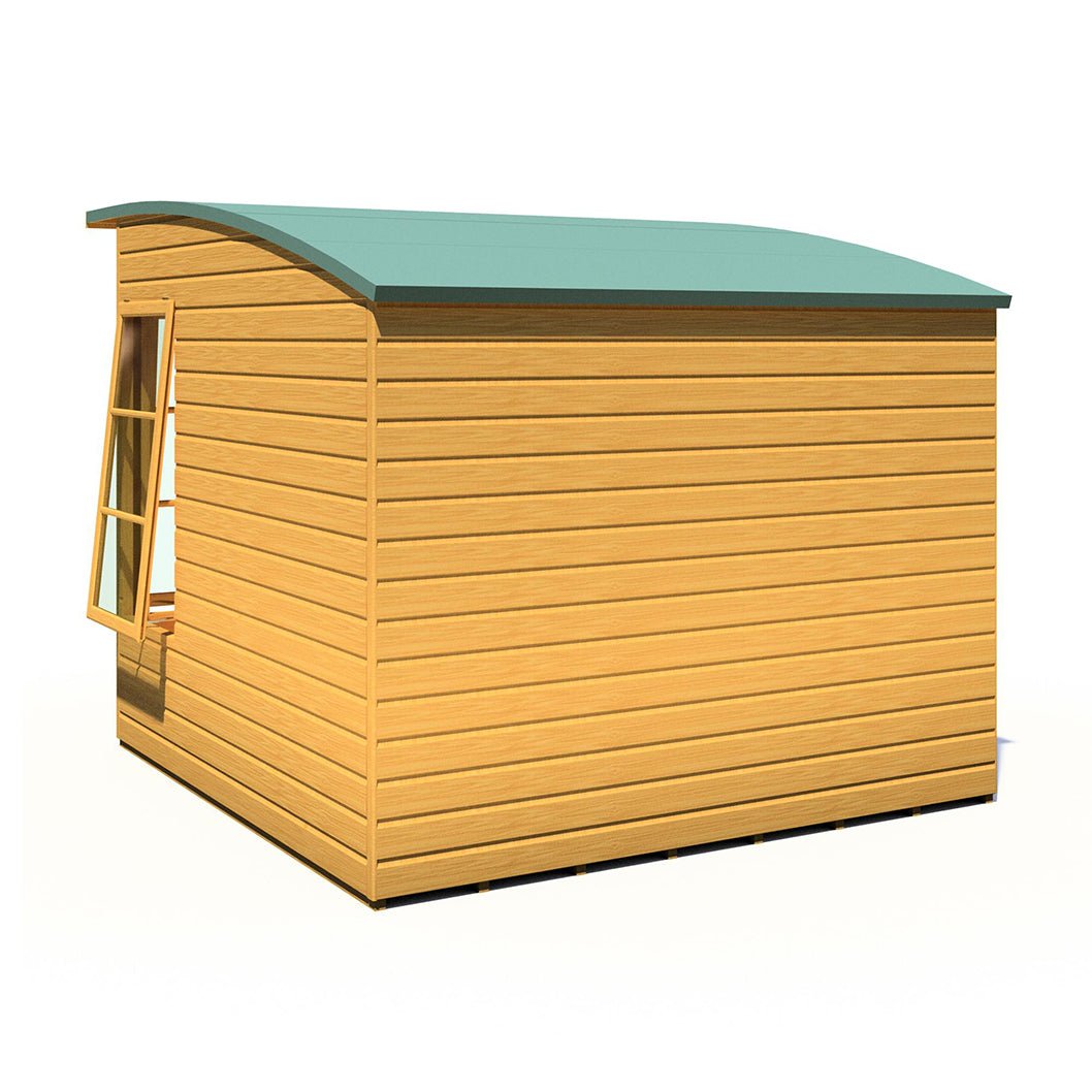 Shire Orchid Double Door Contemporary T&G Curved Roof Wooden Summerhouse - JJ Building Materials