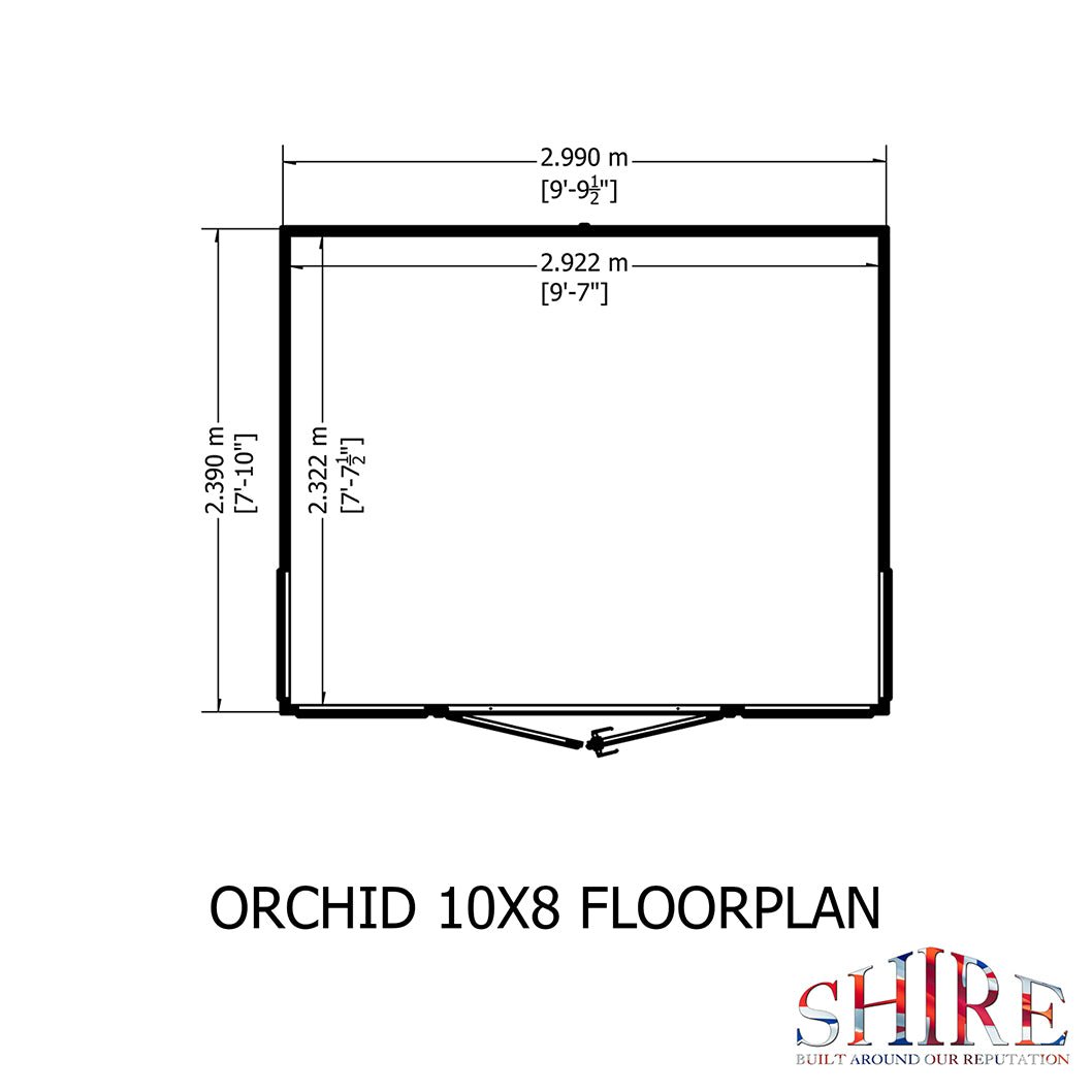 Shire Orchid Double Door Contemporary T&G Curved Roof Wooden Summerhouse - JJ Building Materials