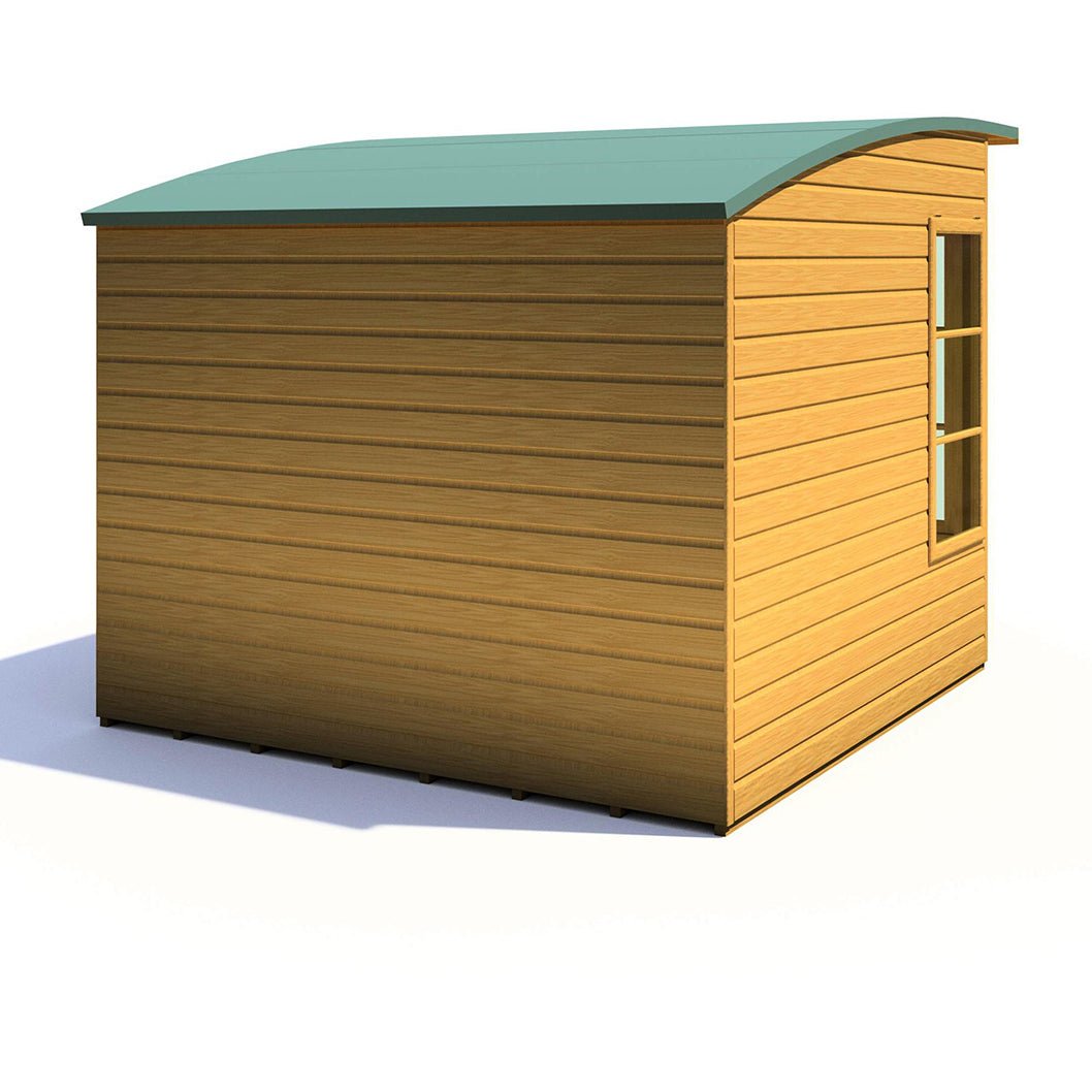 Shire Orchid Double Door Contemporary T&G Curved Roof Wooden Summerhouse - JJ Building Materials
