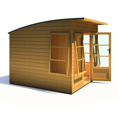 Shire Orchid Double Door Contemporary T&G Curved Roof Wooden Summerhouse - JJ Building Materials