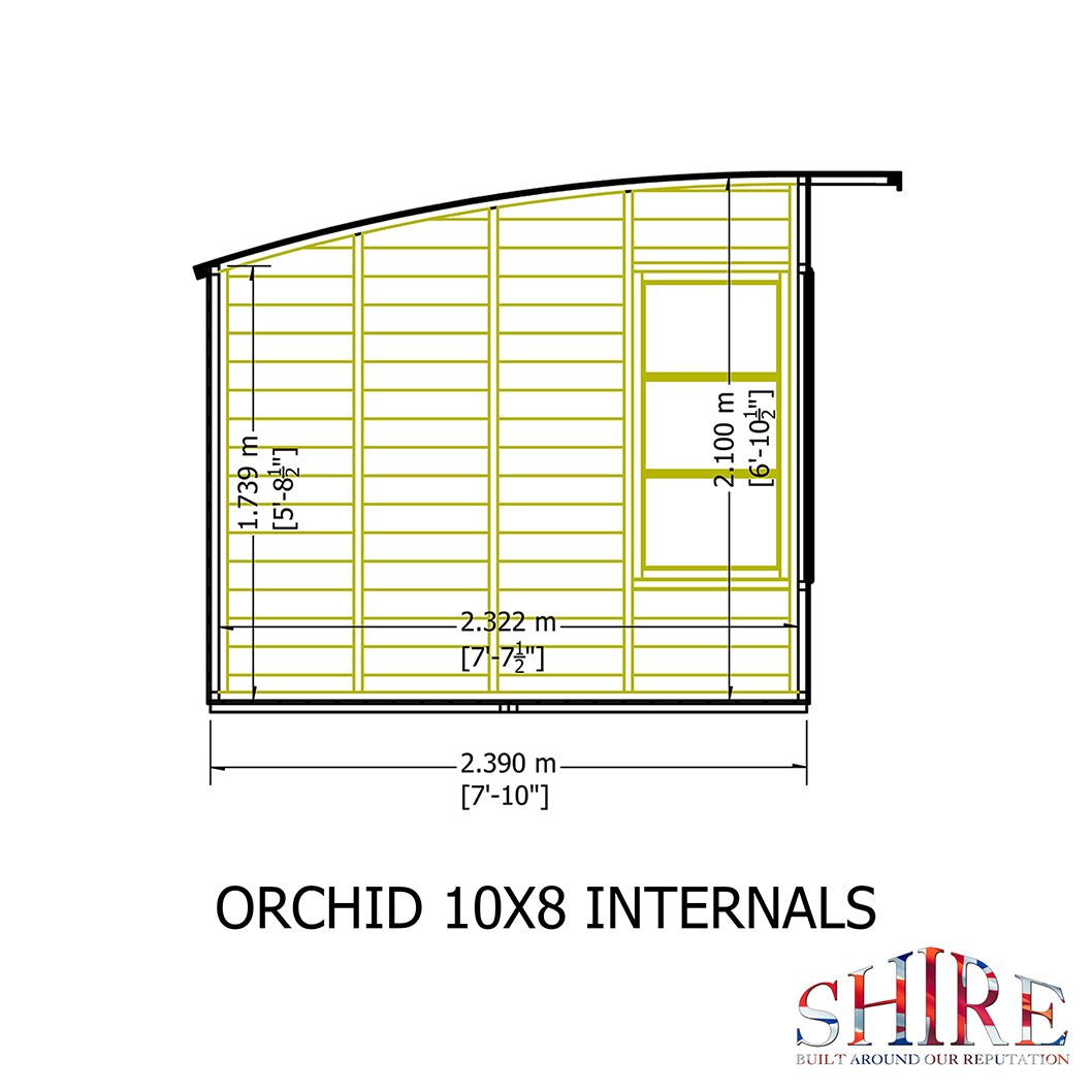 Shire Orchid Double Door Contemporary T&G Curved Roof Wooden Summerhouse - JJ Building Materials