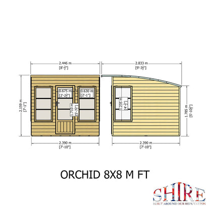 Shire Orchid Double Door Contemporary T&G Curved Roof Wooden Summerhouse - JJ Building Materials