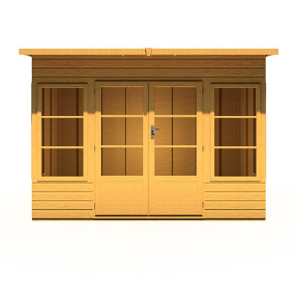Shire Orchid Double Door Contemporary T&G Curved Roof Wooden Summerhouse - JJ Building Materials