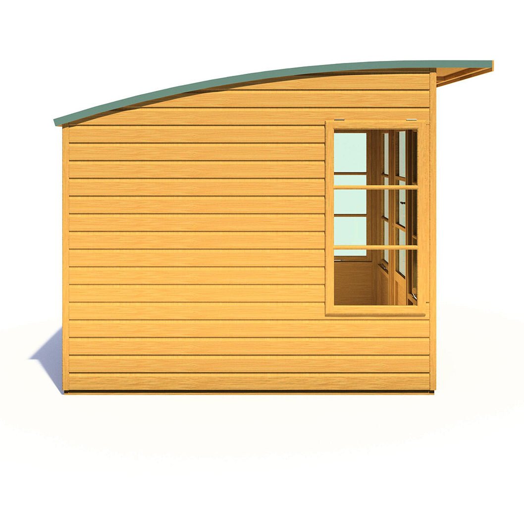 Shire Orchid Double Door Contemporary T&G Curved Roof Wooden Summerhouse - JJ Building Materials