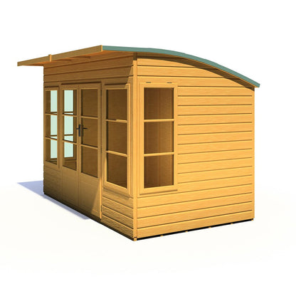 Shire Orchid Double Door Contemporary T&G Curved Roof Wooden Summerhouse - JJ Building Materials