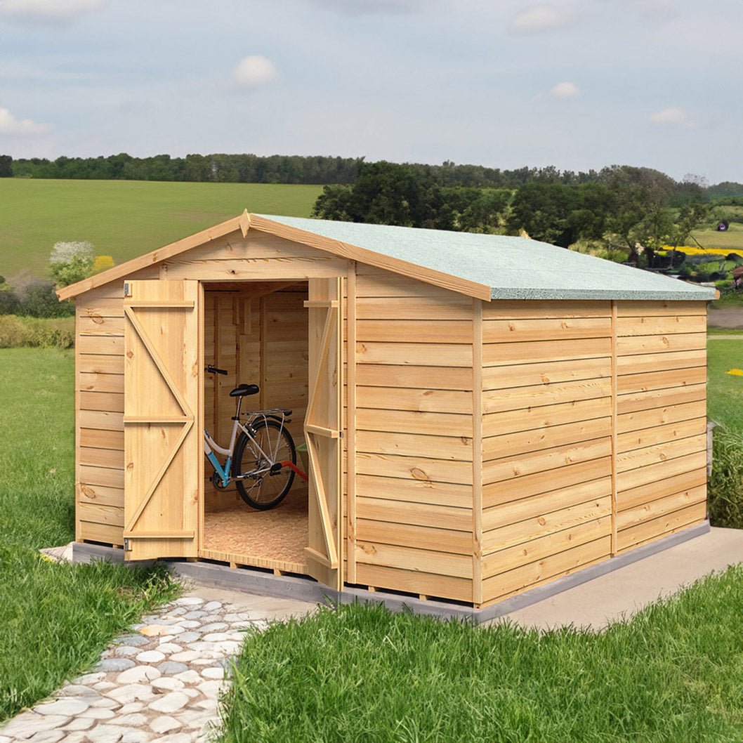 Shire Overlap 10x10ft Value Double Door Wooden Shed - JJ Building Materials